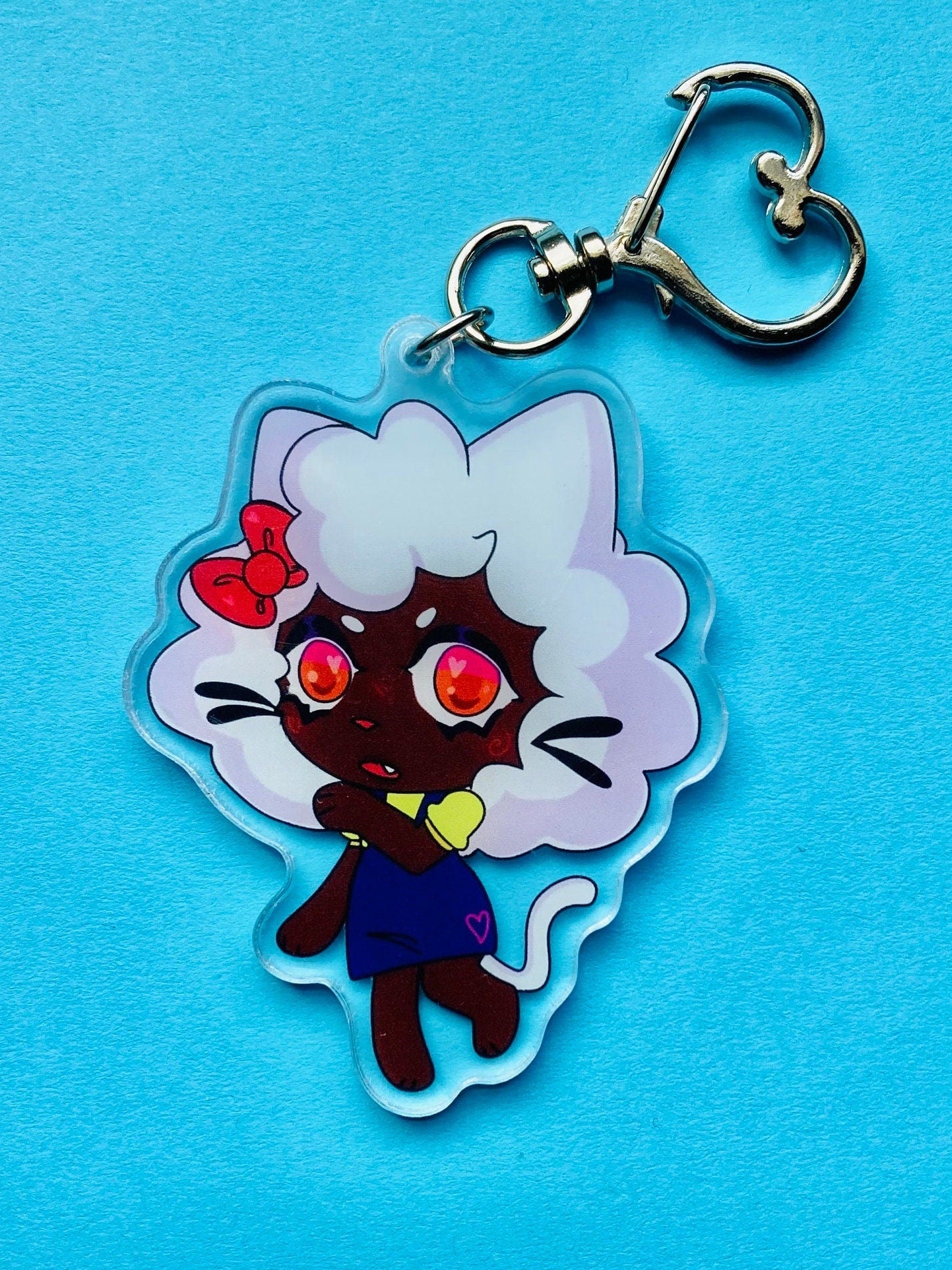 Kitty Inspired holographic Keychain - original art