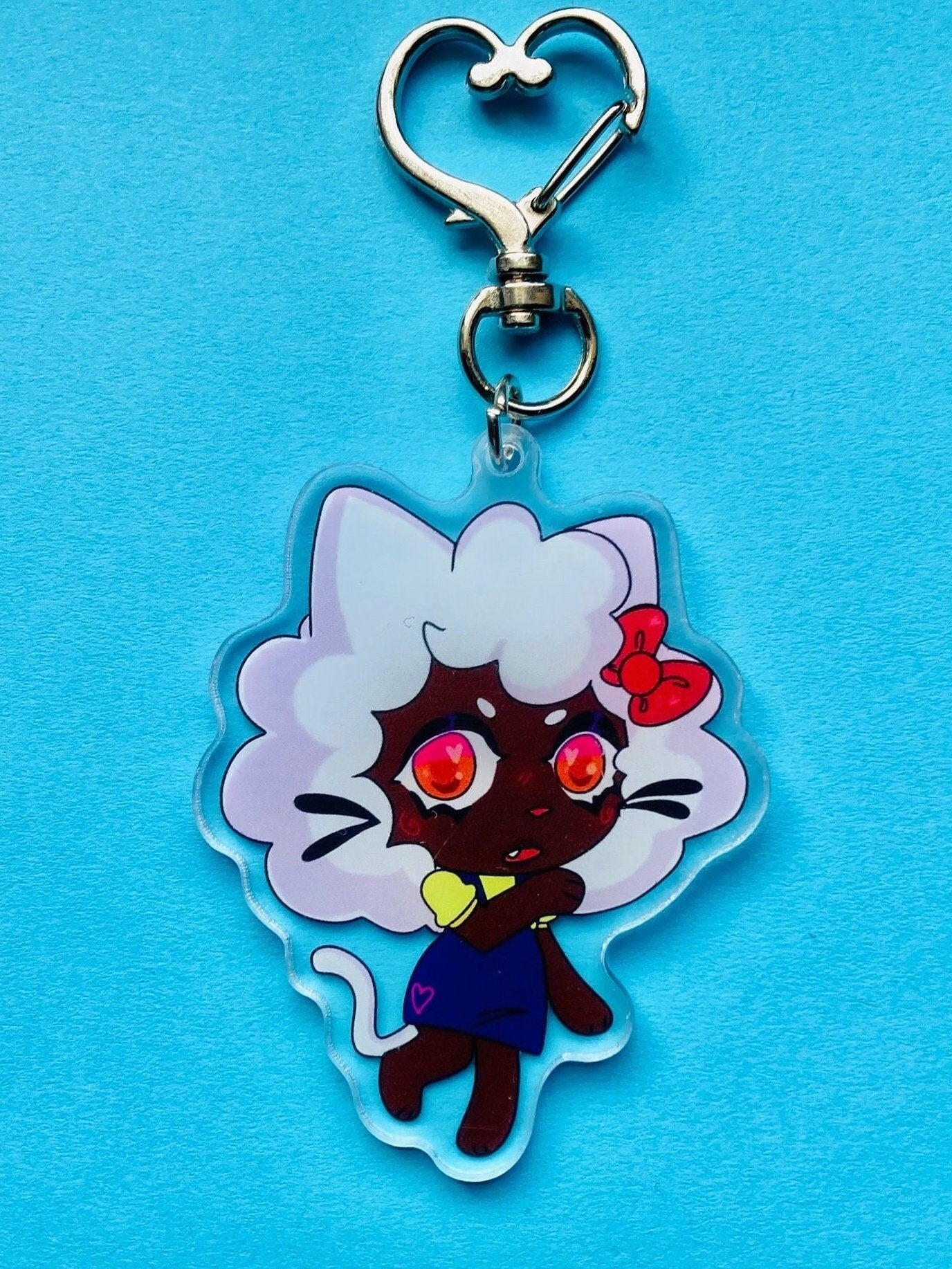 Kitty Inspired holographic Keychain - original art