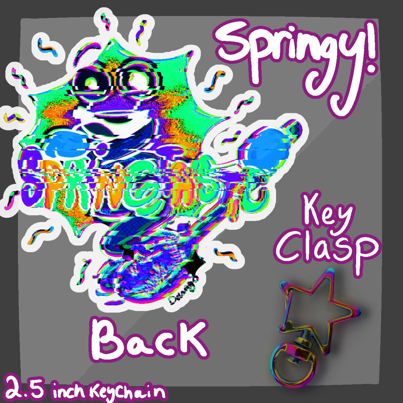 PREORDERS Springy Holographic Keychain - Inanimate insanity - Object shows